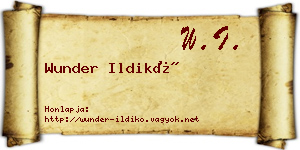 Wunder Ildikó névjegykártya